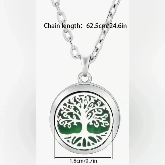 Tree of Life Perfume/Essential Oil Diffusion Stainless Steel Pendant Necklace. - Picture 6 of 12